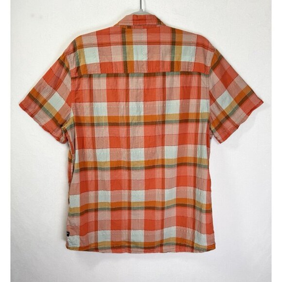 Toad & Co Cuba Libre Shirt Men’s Large Orange Plaid Organic Cotton Button Front - Picture 3 of 8